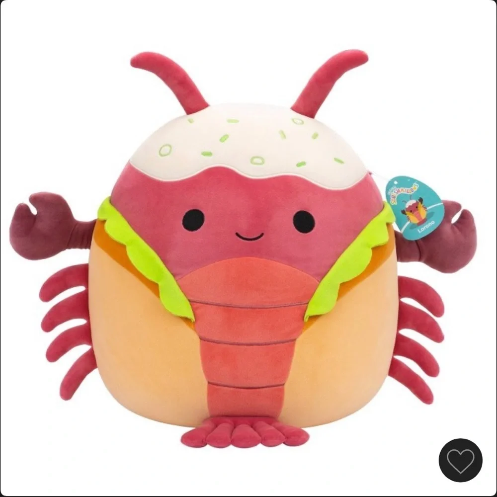 NEW Squishmallows 16" Lorono Red Lobster in Lobster Roll Plush. - Picture 1 of 7